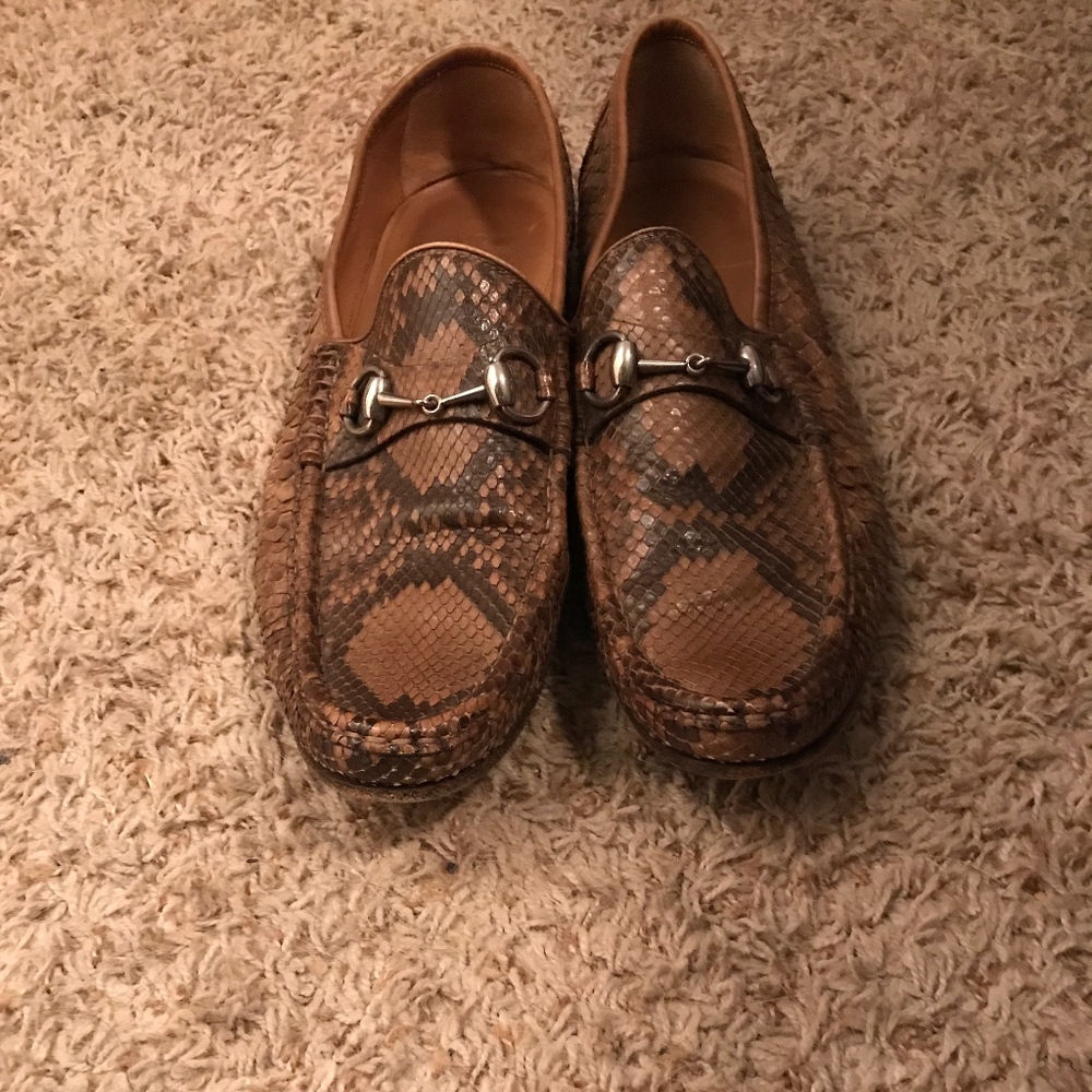 Mens Gucci snakeskin Loafers